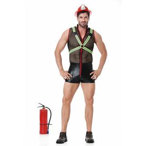 Costume de pompier pour homme, combinaison fluo néon avec bretelles, uniforme de performance cosplay, taille M L XL - Product Image 5