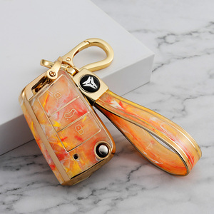 Custodia custodia per chiave morbida per auto in TPU Premium per Volkswagen Tiguan L Lavida Plus Golf 7 Polo <span class=keywords><strong>Skoda</strong></span> portachiavi accessori borsa portachiavi - Product Image 4