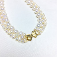 Collier de perles d'eau douce multicouches de qualité AAAA, plaqué or, style Edison, élégant pour mariages et robes Sanqing
