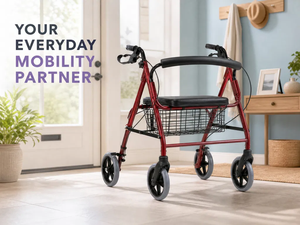 Déambulateur pliant à 4 roues avec siège et panier de rangement, cadre en aluminium, imperméable, aide à la mobilité pour adultes, OEM - Product Image 4