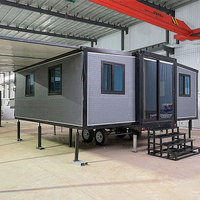 Villa mobile de luxe 2-3 chambres, maison préfabriquée pliable et portable avec salle de bain et cuisine, maison conteneur extensible