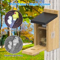Nouvelle Tendance Moderne : Caméra d'Observation d'Oiseaux à Reconnaissance IA, Niche à Oiseaux Intelligente Automatique en Bois, Alimentée par Recharge, Fournitures de Jardin