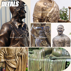 Scultura in Bronzo a Grandezza Naturale di Cavaliere RELONG, Statua di Guerriero Medievale per Esterni, Armatura e Spada in Metallo per Decorazione di Giardini, Parchi e Castelli - Product Image 5