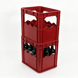 JOIN Caisse à bière en plastique robuste à 12 compartiments, avec trous de 85 mm, empilable, pour le transport de bouteilles d'eau, pour la logistique de brasserie et la circulation en gros - Product Image 1