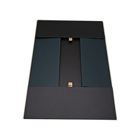 Boîte cadeau pliable en carton rigide noir mat de luxe avec logo personnalisé de qualité supérieure, fermeture magnétique, vide