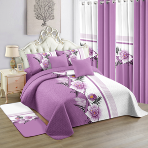 Juego de Edredón Acolchado de Alta Calidad para un Dormitorio Lujoso, Incluye Cortinas, Edredón, Sábanas y Fundas de Almohada Haidi <span class=keywords><strong>Florida</strong></span> - Product Image 2