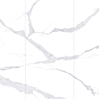 Dalles de pierre frittée de qualité C, finition brillante, blanc uni, 1200*2400*9mm, pour revêtements de sol de salons et projets de construction