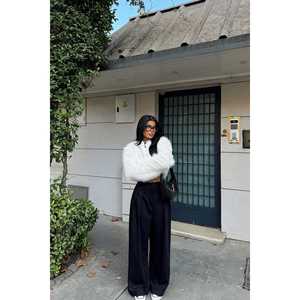 Vêtements en fourrure de vison blanc longue et courte, décorés de style vintage - Product Image 2