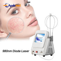 Apolomed 980nm diode laser machine de retrait de veine d'araignée avec 15 w ou 30 watts de puissance de sortie
