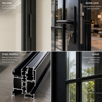 Puerta Francesa de Acero Hecha a Medida con Marco de Rotura Térmica para Proyectos de Villas, Apartamentos y Hoteles, Fábrica en China