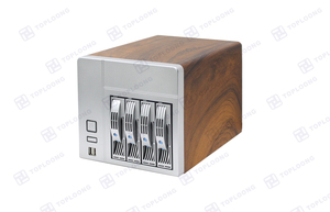 Gabinete NAS-04 com <span class=keywords><strong>4</strong></span> Baias para HDD de <span class=keywords><strong>3.5</strong></span> polegadas, Acabamento em Madeira, Backplane SATA de 6Gb, Suporta Placas-Mãe <span class=keywords><strong>MINI</strong></span>-<span class=keywords><strong>ITX</strong></span>, Fonte Flex 1U, para Projetos DIY - Product Image 2