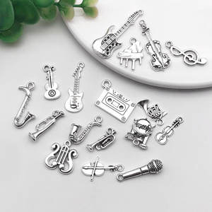 Trend Vintage Antique <b>Silver</b> Saxophone Violin Music Note Necklace <b>Bracelet</b> <b>Charm</b> Creative Jewelry Accessories - Product Image 5