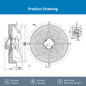 พัดลมแกน ebmpapst S4D350 8317072917 ขนาด 350 มม. 130 วัตต์ 400 โวลต์ AC พัดลมไฟฟ้า พัดลมปรับอากาศ พัดลมระบายความร้อนแบบแกน พัดลมสำหรับเครื่องทำความเย็น - Product Image 4