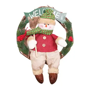 2020 Regalo della decorazione FAI DA TE Personalizzato Di Natale Hanging Ornament con Rattan Cerchio Figurine Ornamenti