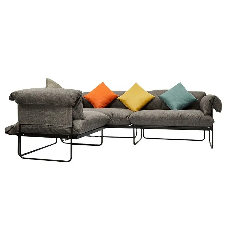 Nordic Couch Woonkamer 3 Seat Nieuwe L-vormige Sectionele Stof Sofa Ontwerpen