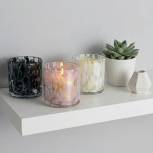 Bestseller Weltweit: Farbenfrohe Punkt-<span class=keywords><strong>Glas</strong></span>-Kerzenhalter im Nordischen Ins-Stil, Leere Wachsbecher für Heimdekoration & Aromatherapie zum Fabrikpreis - Product Image 3