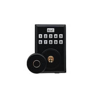 Serrure de porte intelligente à clavier numérique en alliage d'aluminium noir moderne avec mot de passe