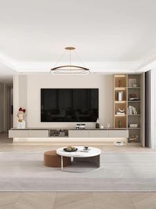 Modern Minimalist Floating <strong>TV</strong> Stand with Storage Drawers, Integrated Living Room Media Console with LED Lighting <strong>Cabinet</strong> <strong>Wood</strong> - Product Image 3