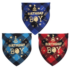 <span class=keywords><strong>Bandana</strong></span> per Cani e Gatti in Cotone Personalizzata, Stampa alla Moda 'Happy Birthday' per Maschi e Femmine, Regolabile, Triangolare, per Primavera, Estate e Inverno - Product Image 2