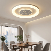 Plafonnier LED moderne motif fleur de lotus double anneau pour salon chambre à coucher, intensité variable, vente en gros directe usine