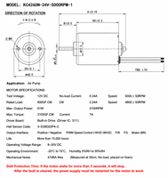 Moteur de pompe à air 24V 5000 tr/min, moteur CC sans balais 42mm pour pompe à oxygène d'aquarium et équipement médical
