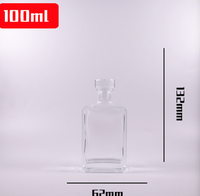 Bouteilles de vin en verre carrées de haute qualité, transparentes, personnalisées, 100 ml, 200 ml, 500 ml, vente chaude, avec bouchon pour vin, bière, boissons