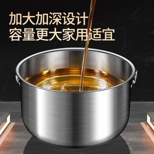 304 Stainless Steel Lard Basin With Lid Large Capacity Sealed Heatable Pot For Camping Food Storage - Product Image 4