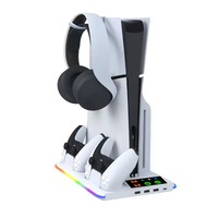 Support de refroidissement multifonctionnel Northpeak HA-8008 pour station de charge double ultra-mince avec crochet et lumière RGB noir/blanc
