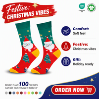 Herbst Winter Frauen Mid-Tube Baumwoll socken Santa Claus Stickerei Design Hot Christmas Elk Geschenk mit Santa Claus Strümpfe