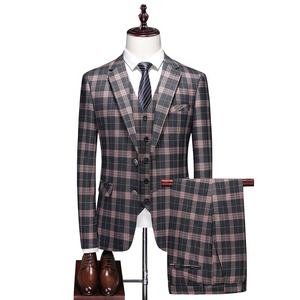 <span class=keywords><strong>Costume</strong></span> homme slim fit à carreaux <span class=keywords><strong>vert</strong></span> <span class=keywords><strong>foncé</strong></span> et rose, nouveau style, pour soirée - Product Image 1