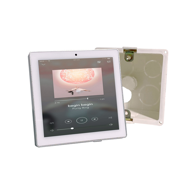 Hinar Smart Home 4 Inch Touch Background Music System 2*20/ 4*20 Watt in Wall Amplifier with USB, SD Card, Fm, Remote Control