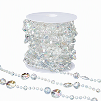 Lustre Art Déco de Luxe en Plastique de 10M pour Décoration Intérieure, avec Perles et Pendentifs Mobiles Attrape-Soleil pour Chambre de Fille, Vente en Gros