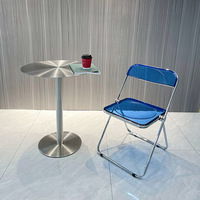 Ensemble de table de bar contemporaine de luxe de haute qualité, table à manger en acier inoxydable brossé argenté, mobilier de maison, 6 places, hôtel, villa