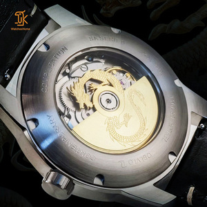 Montre mécanique automatique de luxe en or pour homme, fabrication chinoise sur mesure avec dragon mobile, personnalisation de montre-bracelet - Product Image 3