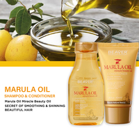 Paket Perawatan Rambut Shampoo dan Kondisioner Minyak Biji Marula Beaver OEM untuk Perjalanan, Menambah Kilau, Melembutkan, Menghaluskan Rambut Alami