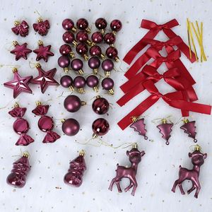45 Pieces Set Christmas Mall Christmas Tree Ornaments Ball <b>Gift</b> <b>Box</b> Hotel Holiday Atmosphere Decoration Painted Hanging Balls - Product Image 4