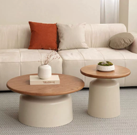 Table basse moderne et durable pour salon, table basse ronde en bois de luxe, table basse moderne en bois