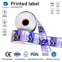 Rouleau d'étiquettes autocollantes imperméables en gros, autocollants personnalisés avec logo pour emballages de cartons ondulés