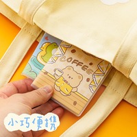 Fournitures scolaires étudiant mignon A7 pochette en plastique livre dessin animé pvc cahier de poche portable ligne horizontale note autocollante journal