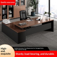 Ensemble de chaise de bureau exécutive moderne minimaliste simple, grand bureau de direction en bois résistant aux taches et à la saleté, origine Chine