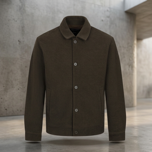Men's Canvas Hooded Shirt <b>Jacket</b> Solid Color Turn-down Collar Casual Winter Regular Fit Single Breasted Zipper Closure - Product Image 3