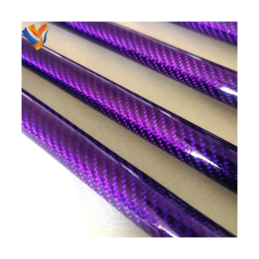 High pressure modulus purple colored colorful carbon fibre tube custom logo 3k carbon fiber tube tubing pipe