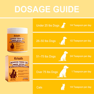 Poudre de champignons Kriath <span class=keywords><strong>pour</strong></span> chiens et chats, soutien immunitaire <span class=keywords><strong>pour</strong></span> animaux de compagnie, améliore l'immunité, bêta-glucanes, polyphénols, 150g - Product Image 5