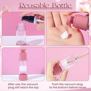 Flacons pompe sans air en verre de 30 ml (1 oz) rechargeables, étanches, pour voyages, cosmétiques, soins de la peau, parfums, huiles essentielles - Product Image 5