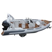 Yacht de Sport Gonflable Hypalon RIB 580 de 5,8 m (19 pieds) avec Moteur, Ensemble Combo pour la Pêche et les Loisirs de Plein Air