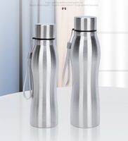 Gourde Sportive de Cyclisme Portable en Acier Inoxydable Simple Paroi avec Poignée et Bouteille d'Eau