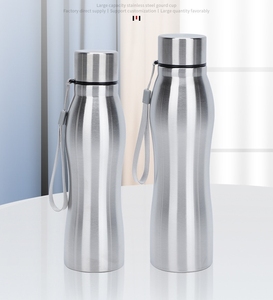<span class=keywords><strong>Gourde</strong></span> <span class=keywords><strong>Sportive</strong></span> de Cyclisme Portable en Acier Inoxydable Simple Paroi avec Poignée et Bouteille d'Eau - Product Image 4