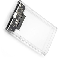 SHUOLE hdd eksternal kandang kotak hard disk 2.5 inci USB3.0 SATA eksternal transparan HDD SSD penutup