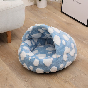 Cama Redonda Moderna para Mascotas, Suave y Cómoda, Nido para Perros y Gatos, Lavable, Base Antideslizante, Funda Extraíble con Cojín - Product Image 1