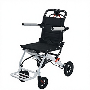 Fauteuil roulant manuel pliable ultra-léger en acier carbone, capacité 100 kg, prêt pour les voyages en avion, certifié CE - Product Image 1